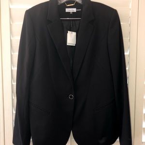 Calvin Klein black ponte blazer Size 12 NWT